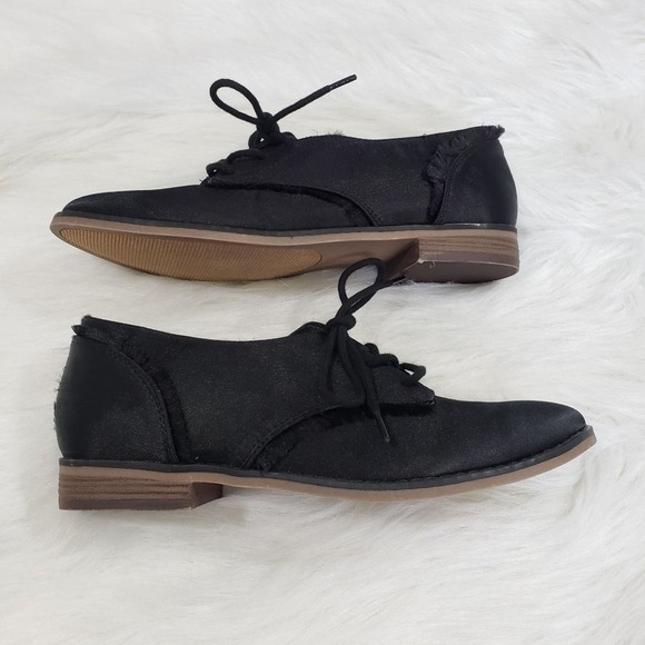 Sugar dramadays black satin oxford shoes woman's size 7 NEW no lid on box - Picture 2 of 9